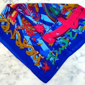 NWOT. PEISI Silk blended colorful scarf.